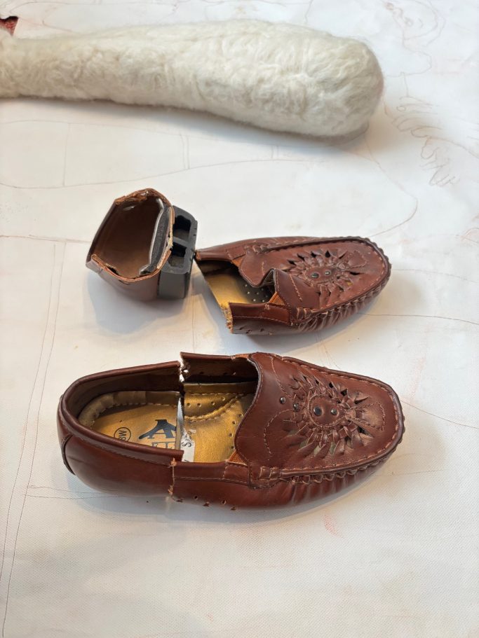 cut shoes in half