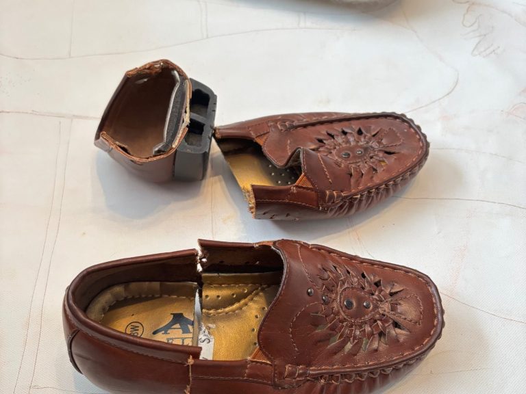 Vintage shoes sawed in half shoes sawed in half for soft sculpture
